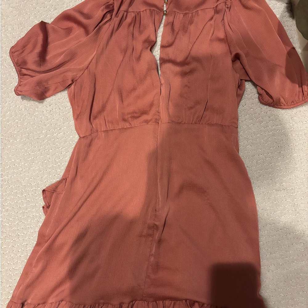 Express Rust Wrap Midi Dress - Picture 2 of 3